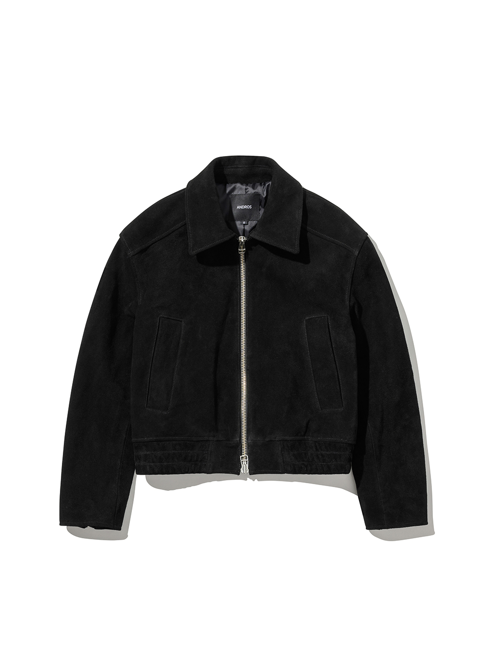 Cropped Suede Jacket (Black)
